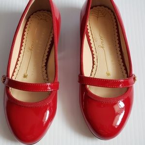 Charlotte Olympia Red Patent Leather Toddler Flats